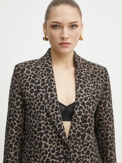 Morgan marynarka VBILI.F kolor brązowy jednorzędowa wzorzysta VBILI.F