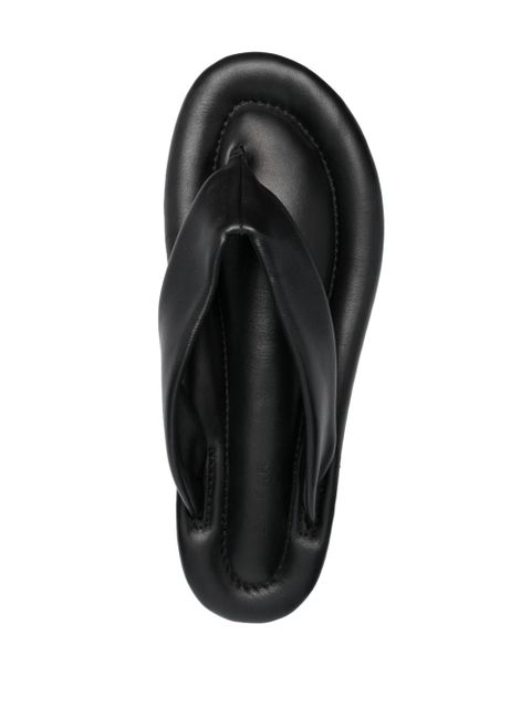 BY FAR Dasha leather flip flops - Black