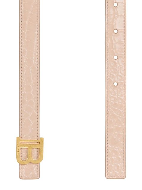 Balmain B-Belt crocodile-effect belt - Neutrals