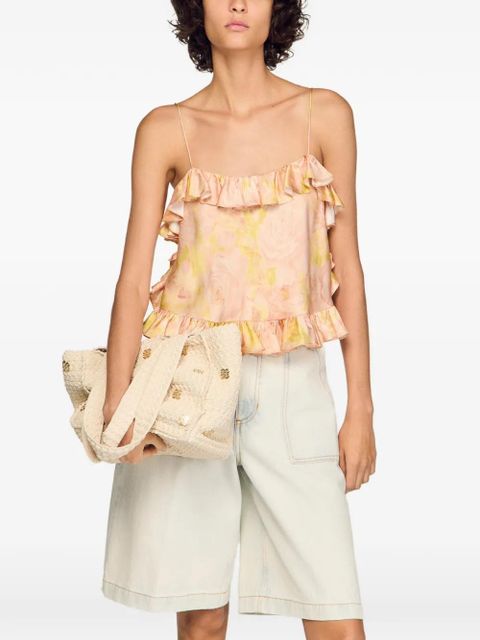 SANDRO appliqué mini bag - Neutrals