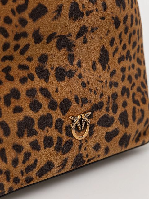 Pinko torebka zamszowa kolor brązowy 104303 A32A