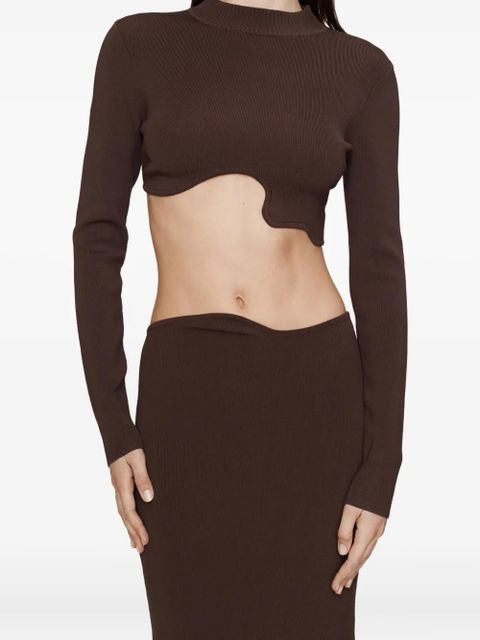 Christopher Esber Maparadita long-sleeve cutout top - Brown