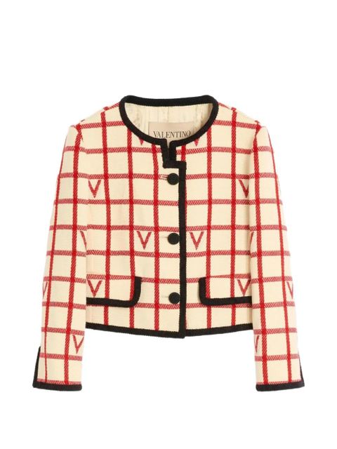 Valentino Garavani grid pattern embellished jacket - Neutrals - zdjęcie produktu nr 1