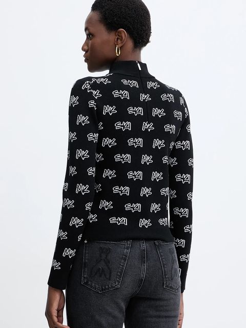 MICHAEL Michael Kors sweter damski kolor czarny lekki z półgolfem MF561COK0M