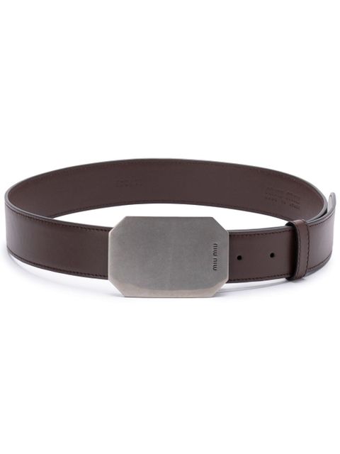 Miu Miu buckle-fastening leather belt - Brown - zdjęcie produktu nr 1