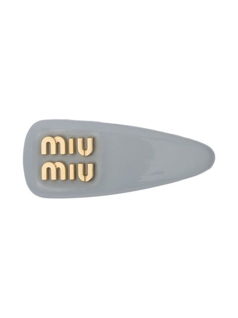 Miu Miu patent-leather hair clip - Silver