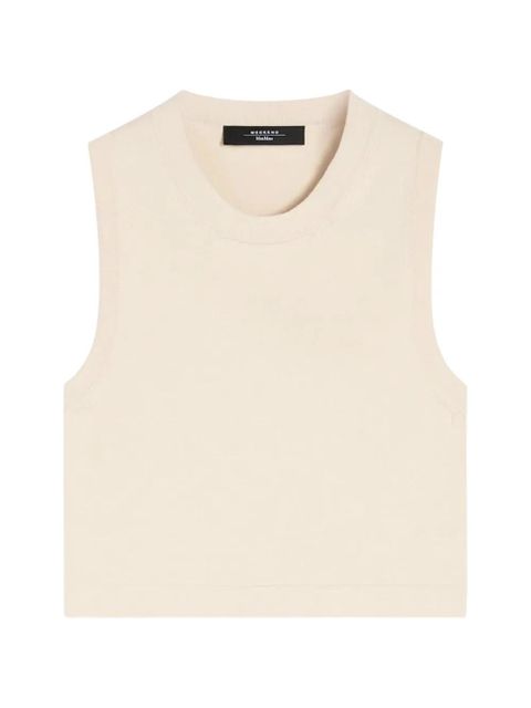 Weekend Max Mara Bombo ribbed-knit cropped top - Neutrals - zdjęcie produktu nr 1