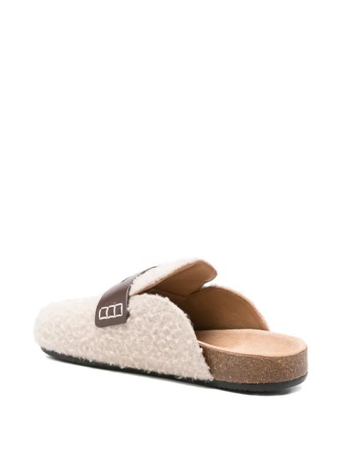 JW Anderson leather-detail shearling mules - Neutrals - zdjęcie produktu nr 2