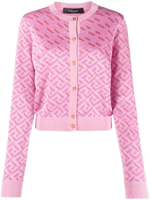 Versace La Greca monogram cardigan - Pink - zdjęcie produktu nr 1