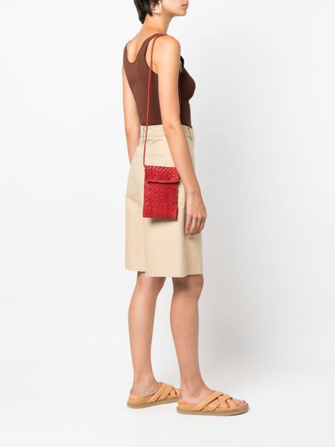 DRAGON DIFFUSION interwoven-design phone-case bag - Red