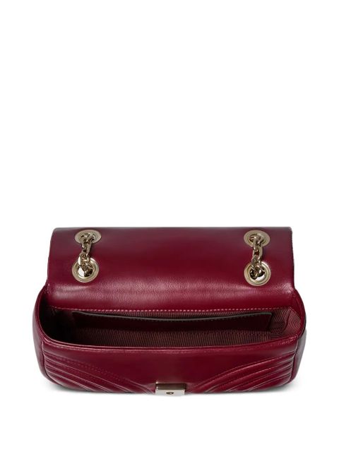 Gucci chevron chain leather shoulder bag - Red