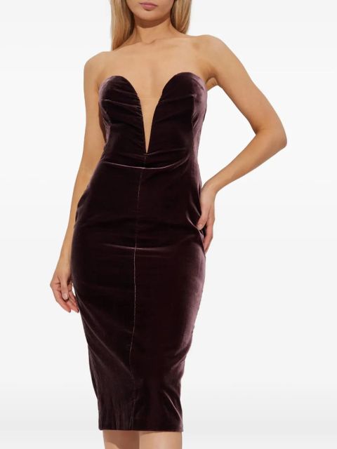 TOM FORD sweetheart-neckline midi dress - Purple
