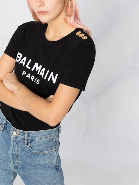Balmain logo-print T-shirt - Black