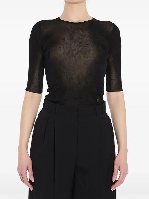 Saint Laurent Cassandre cropped top - Black - zdjęcie produktu nr 1