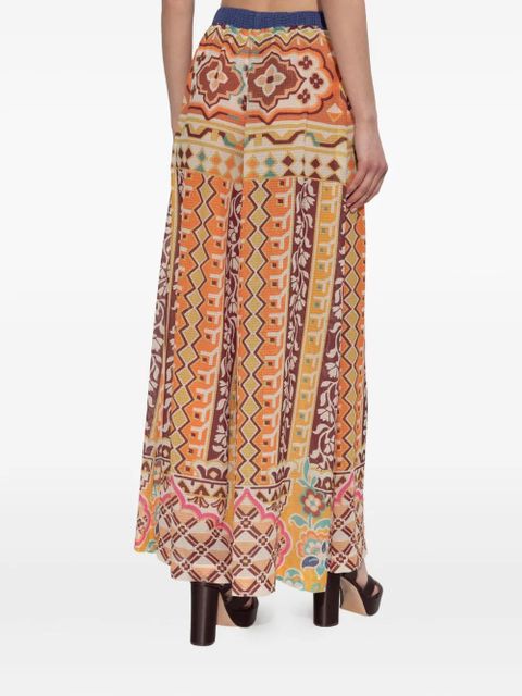 ETRO patterned tie-waist trousers - Neutrals