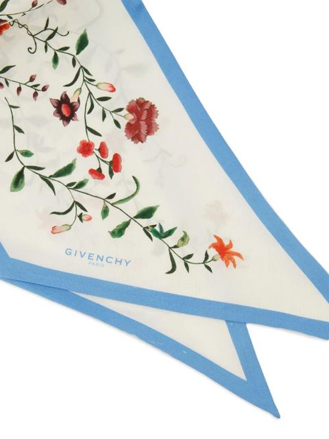 Givenchy Maxi floral-print silk scarf - White