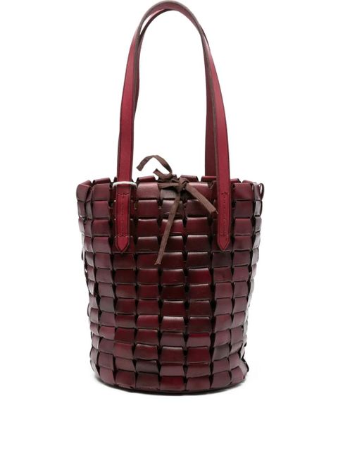 DRAGON DIFFUSION leather-woven bucket bag - Red - zdjęcie produktu nr 1