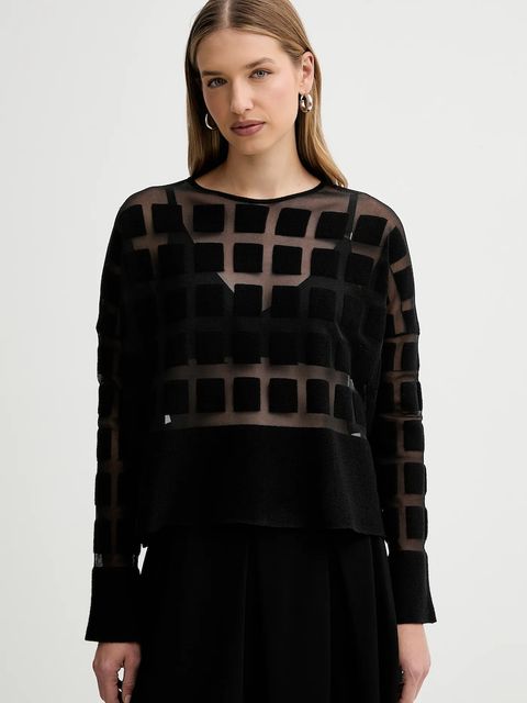 Liviana Conti sweter wełniany damskie kolor czarny lekki L5WA79 - zdjęcie produktu nr 1