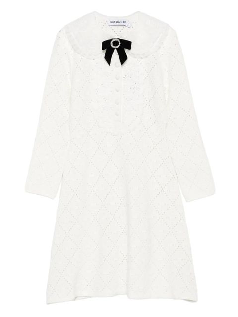 Self-Portrait bow-embellished mini dress - White - zdjęcie produktu nr 1
