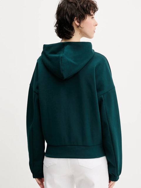 adidas bluza Essentials damska kolor zielony z kapturem gładka JW7876