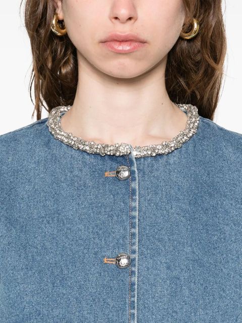 SANDRO rhinestone-embellished jacket - Blue