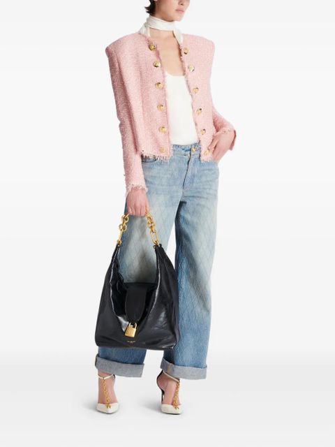 Balmain sequin-embellished tweed jacket - Pink