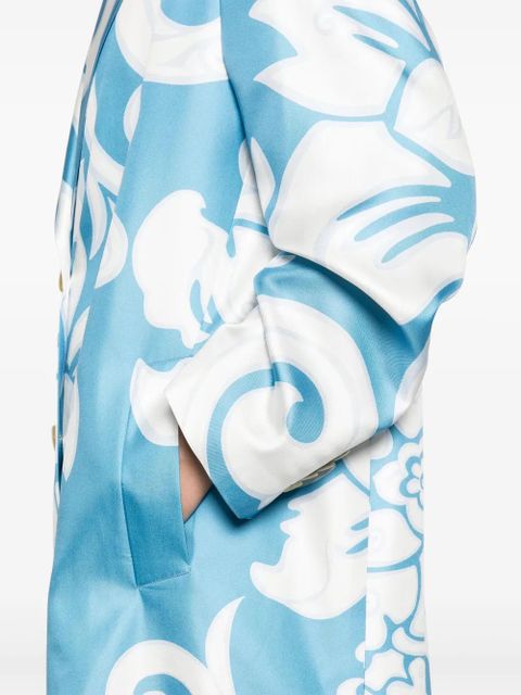 ETRO graphic-print silk coat - Blue