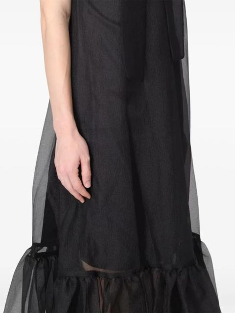 STAUD Calluna ruffled tie-neck maxi dress - Black