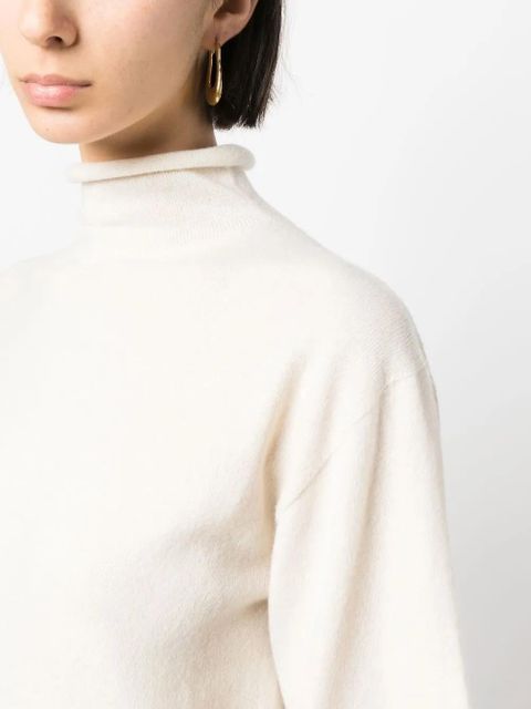Jil Sander short-sleeved roll-neck knitted top - Neutrals