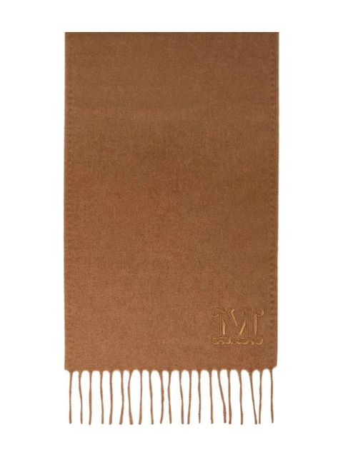 Max Mara monogram embroidered wool scarf - Brown - zdjęcie produktu nr 1