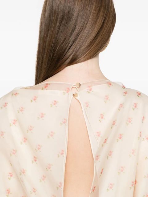 KHAITE short-sleeve silk dress - Neutrals