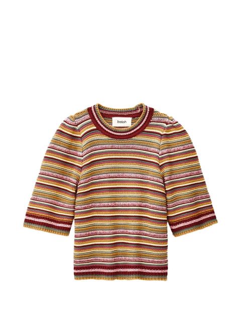Ba&Sh Farfaela striped knitted T-shirt - Red - zdjęcie produktu nr 1