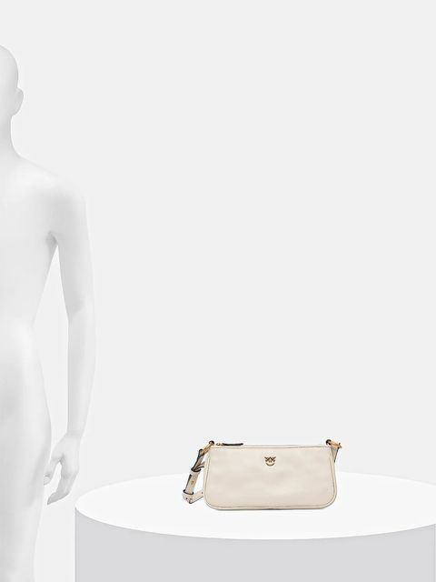Pinko torebka skórzana Horizontal kolor beżowy 105069 A0QO