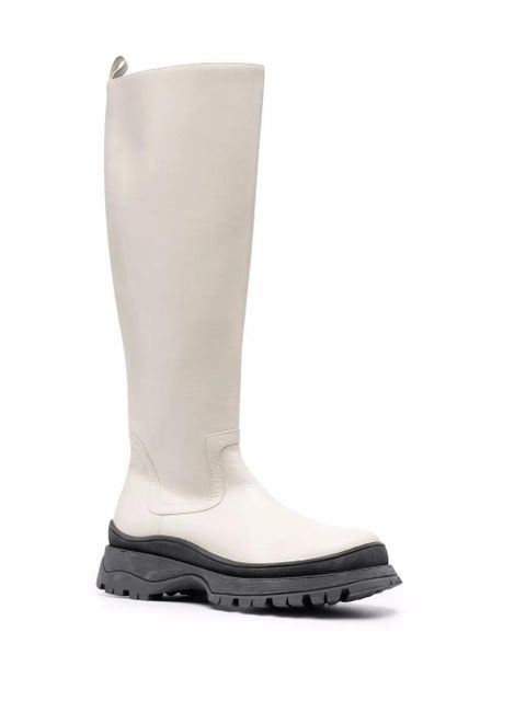 STAUD side zip leather boots - Neutrals