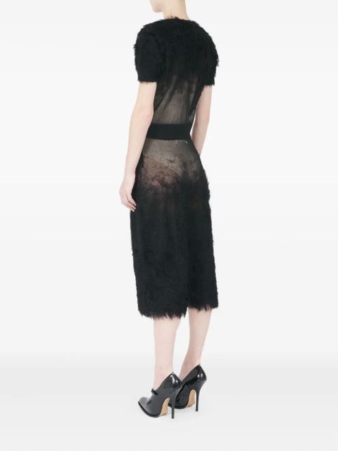 Maison Margiela short-sleeved fuzzy blouse - Black