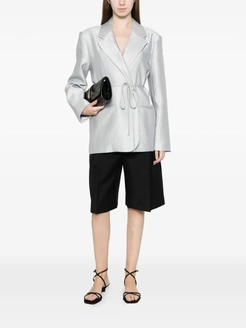 Eleh tie-belt blazer - Blue - zdjęcie produktu nr 2