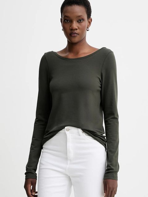 MUUV. longsleeve kolor zielony odkryte plecy 0 - zdjęcie produktu nr 1