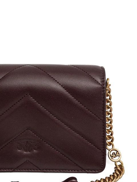 PINKO mini Love Click quilted cross body bag - Red