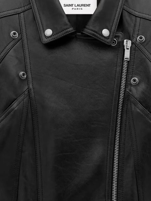 Saint Laurent leather coat - Black
