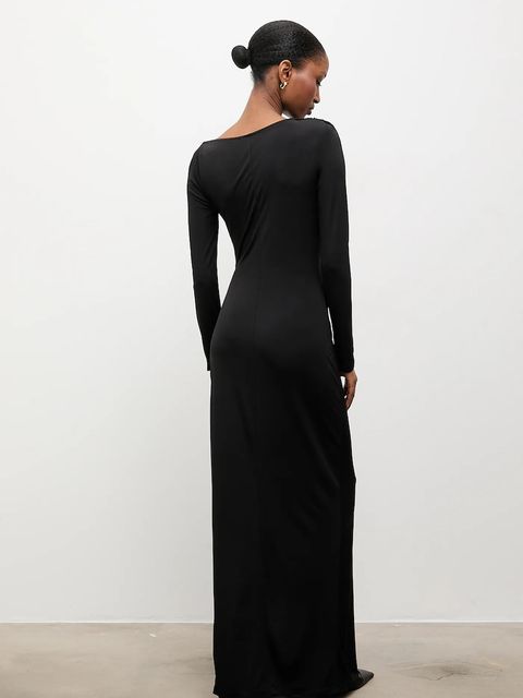 Answear.LAB sukienka kolor czarny maxi dopasowana