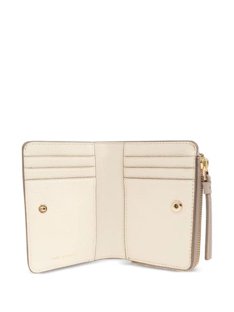 Tory Burch logo-patch leather wallet - Neutrals