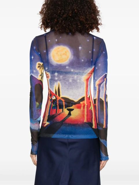 Casablanca printed mesh T-shirt - Blue