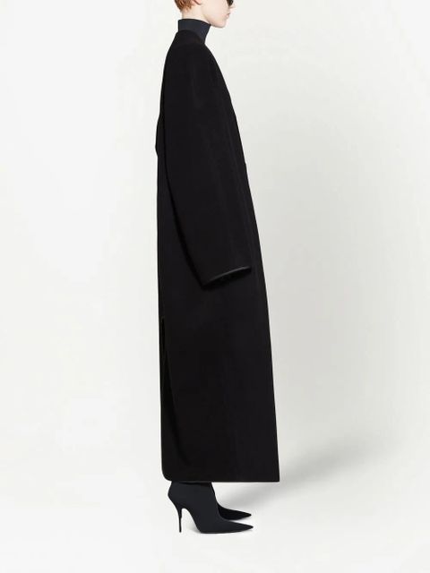 Balenciaga V-neck single-breasted coat - Black