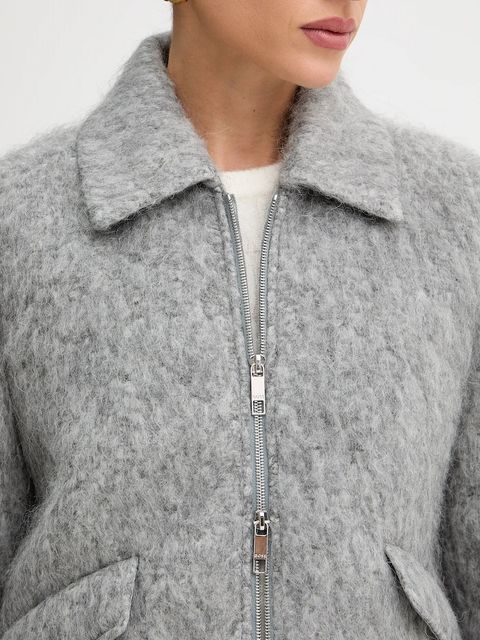 BOSS płaszcz z dodatkiem wełny kolor szary 50548767