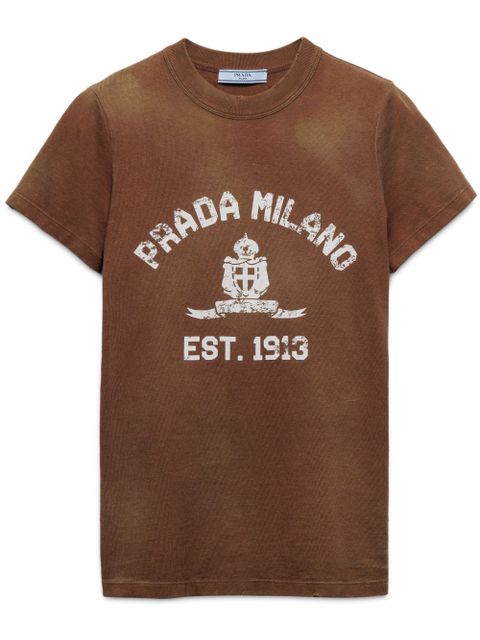Prada logo-print T-shirt - Brown - zdjęcie produktu nr 1