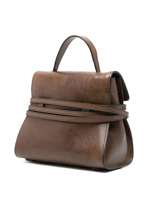 Moschino small Tie me buckle-strap tote bag - Brown