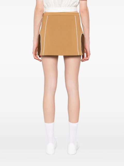 Casablanca chenille panelled mini skirt - Brown