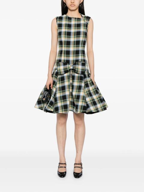 SHUSHU/TONG plaid sleeveless wavy dress - Neutrals - zdjęcie produktu nr 2