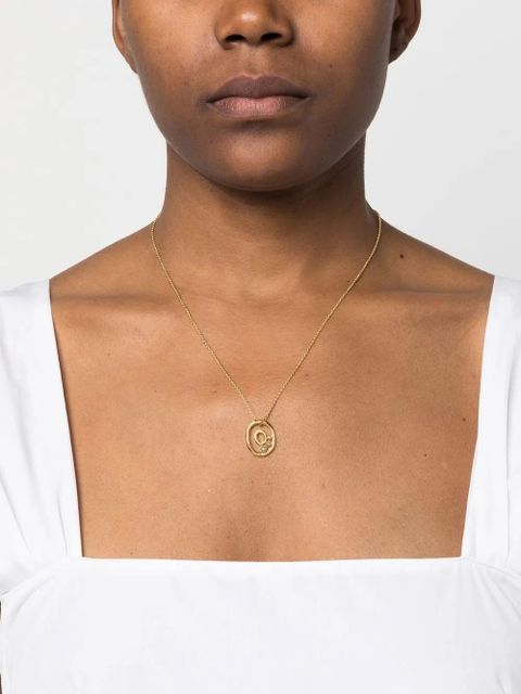 Missoma pearl-embellished initial pendant necklace - Gold