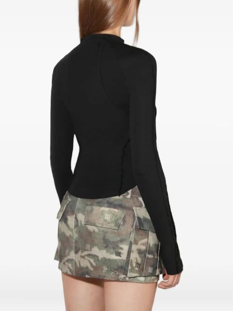 MISBHV zipped ribbed long-sleeve cardigan - Black